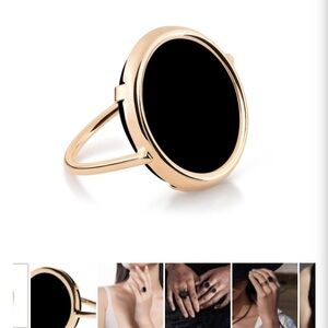 Ginette NY 18k Rose Gold and Onyx ring